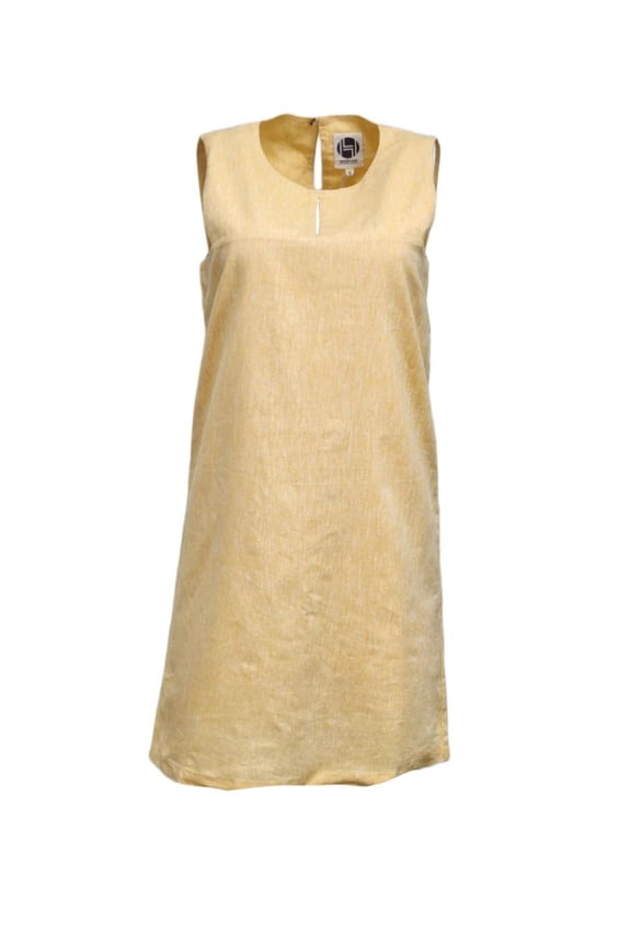 Women's Sheet A-Line Hemp Dress 420, Yellow, Large