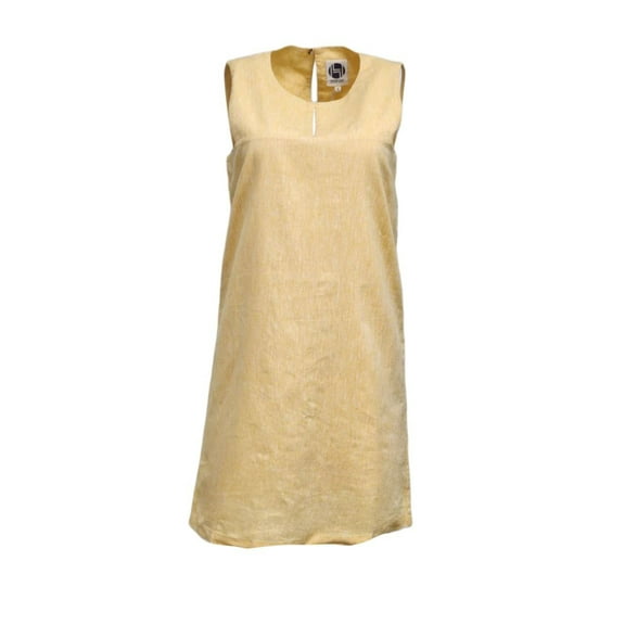 HoodLamb Women's Sheet A-Line Hemp Dress 420, Yellow, X-Small