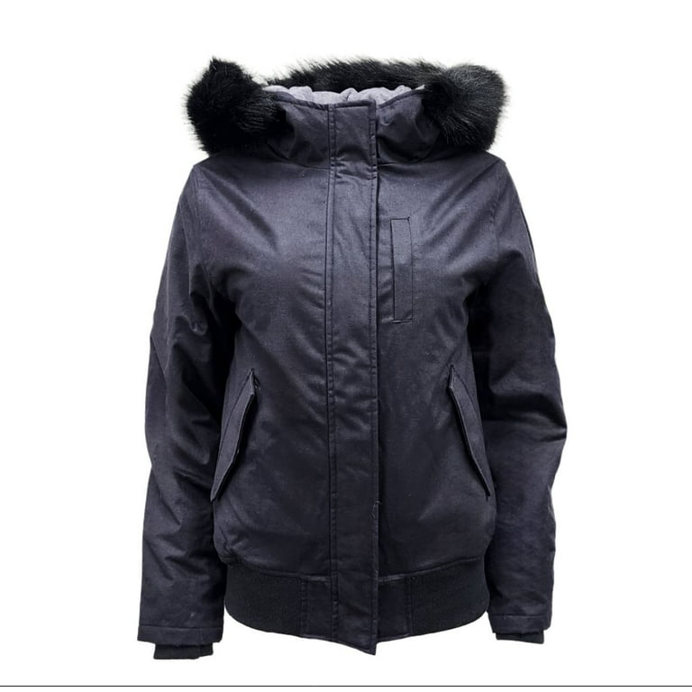Furry anorak with a hood hot sale