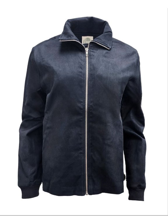 Women's Side Zip Collared Natural Hemp Jacket 420, Black, Medium