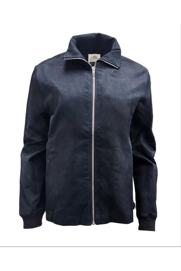 Women's Side Zip Collared Natural Hemp Jacket 420, Black, Medium