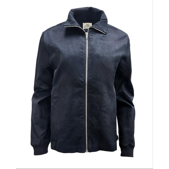 HoodLamb Women's Side Zip Collared Natural Hemp Jacket 420, Black, Small