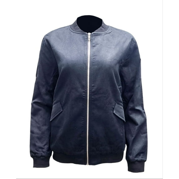 HoodLamb Women's Unlined Natural Hemp Bomber Jacket 420, Black, X-Large