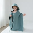 thumbnail image 1 of Hooded Baby Poncho Towel Muslin Bath Poncho for Toddler Kids Beach Poncho Towels Blue, 1 of 5