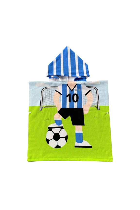 Hooded Bath Towel Robe Cape - Super Absorbent Microfiber Wearable Poncho Swim Cover Up for Beach Pool (47x24in, Assorted Prints)