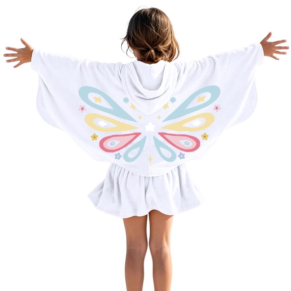 Hooded Bath Towels for Girls Kids Toddlers Children 2 to 10 Years Cotton Ultra Soft Absorbent Poncho Beach Towel for Pool Swim