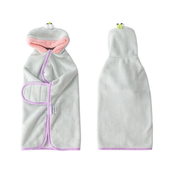 Hooded Bathrobe For And Cats Absorbent Microfiber Drying Robe With Secure Tie Belt For After Bath Spa Grooming