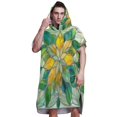 thumbnail image 1 of Hooded Beach Towel Adult Bath Poncho Towels Soft Absorbent Quick Dry for Surf Swim Pool Men Women Teens Abstract Yellow Green Floral Stained Glass, 1 of 7