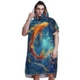 thumbnail image 1 of Hooded Beach Towel Adult Bath Poncho Towels Soft Absorbent Quick Dry for Surf Swim Pool Men Women Teens Koi Fish Swimming, 1 of 7