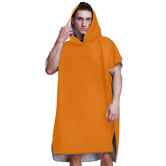 Hooded Beach Towel Adult Bath Poncho Towels Soft Absorbent Quick Dry for Surf Swim Pool Men Women Teens Orange