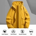 thumbnail image 1 of Hooded Big and Tall Jacket Zip Up Plain Yellow Jacket Long Sleeve Fall Winter Casual Lightweight Mens Fashion, 1 of 6