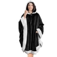 thumbnail image 1 of Hooded Blanket Poncho with Pocket, Soft Velvet Fleece Wearable Throw Wrap for Women, Cozy Hooded Cape with Oversized Fit, Warm Blanket Hoodie for Home Relaxation, Travel, Halloween and Christmas Gift, 1 of 3