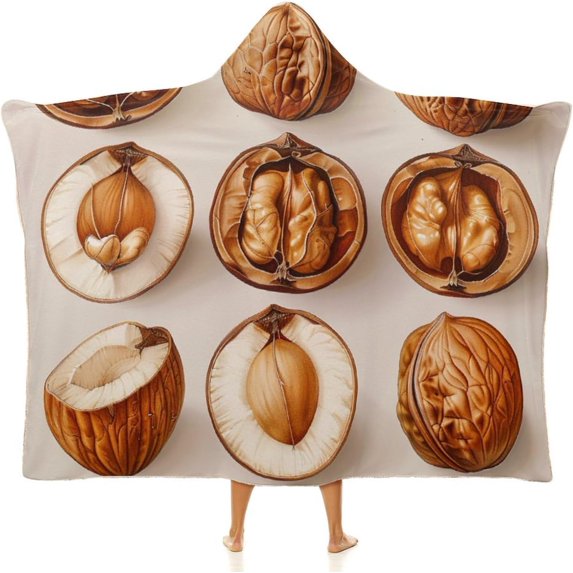 Hooded Blanket Wearable Hooded Blanket Cape Blue Orange Stripes Geometry Bedding Super Soft and Cozy