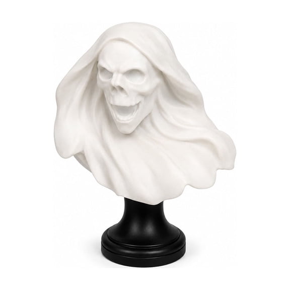 Hooded Bust Sculpture Resin Figurine With Base For Home Office Display, Plastic