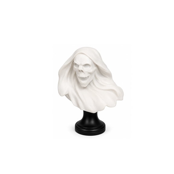 Hooded Bust Sculpture Resin Figurine with Black Base Decorative Statue for Home and office Display
