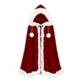 thumbnail image 1 of Hooded Cape Sevevn Christmas Cloak Santa Claus Cloak Velvet Hooded Cape Costume for Women, 1 of 3