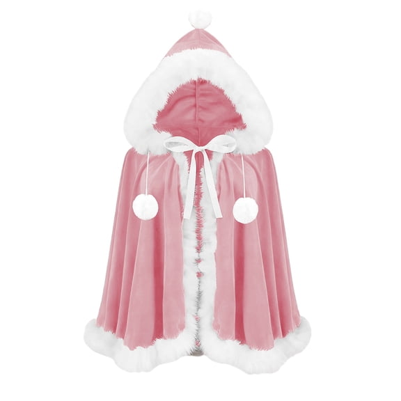 Hooded Cape Sevevn Christmas Cloak Santa Claus Cloak Velvet Hooded Cape Costume for Women