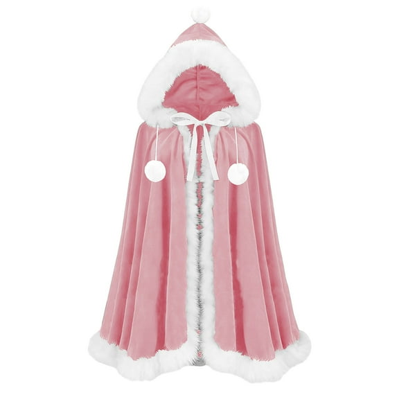 Hooded Cape Sevevn Christmas Cloak Santa Claus Cloak Velvet Hooded Cape Costume for Women