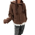 thumbnail image 1 of Hooded Cardigan Sweaters for Women Long Sleeve Button Down Knit Sweater Coat Outwear With Pockets, 1 of 5