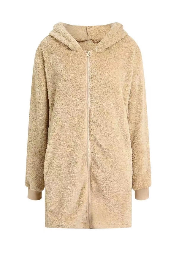 Hooded Cardigan for Women Oversized Sweatshirt Fuzzy Fleece Blanket Hoodie Jacket Color XL