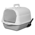 thumbnail image 1 of Hooded Cat Enclosed Cat Toilet Reusable Detachable Pet Handheld Gray, 1 of 8