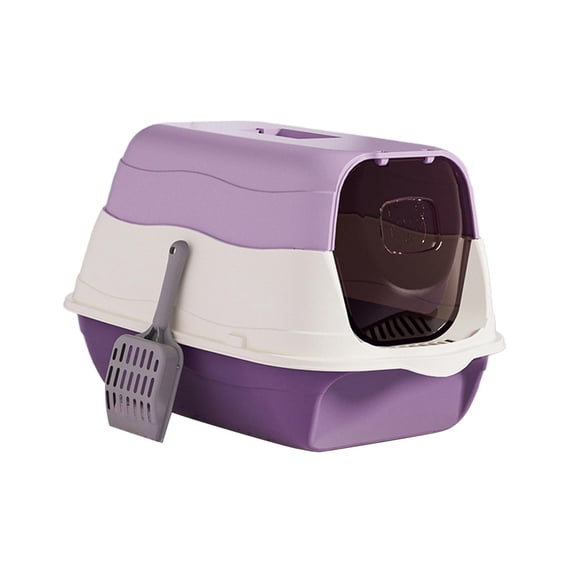 Hooded Cat with Front Door Flap, Enclosed and Covered Cat Toilet, Pet with Lid Portable Cat Litter Tray for Indoor Cats