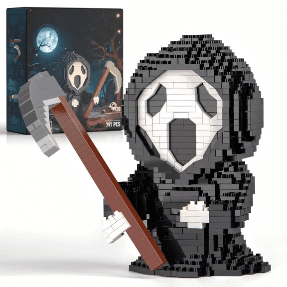 Hooded Character Mini Building Blocks Set, Collectible Micro Brick Display Model for Teens and Adults