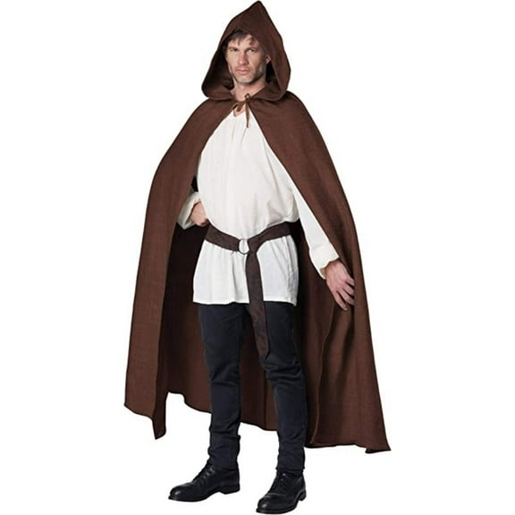 Adult Brown Hooded Cloak (OS)