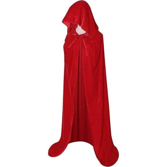 Hooded Cloak Long Velvet Cape for Christmas Halloween Cloak Costumes Hooded Cape Masquerade Dress Up