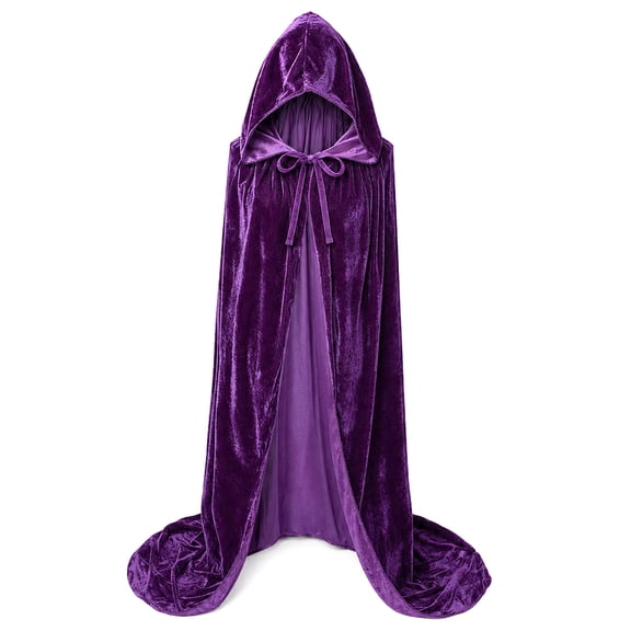 Swfoer Halloween Hooded Cape Unisex Adults Hooded Cloak Velvet Cape for Halloween Cosplay Costumes, Medium
