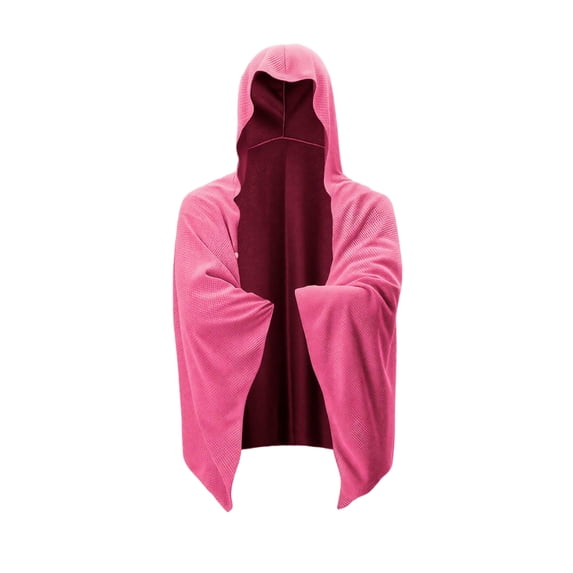 Hooded Cooling Bath Towel, Quick Dry Beach Towel, Towel Poncho Adult, Microfiber Travel Towel, 57X24 Inch Rose Pink Wearable Hooded Changing Poncho, Sun Block Lightweight