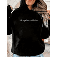 thumbnail image 1 of Hooded Cotton casual Long-sleeved "life update" letter graphic text printed Tee T-shirt top black S-2XL, 1 of 7