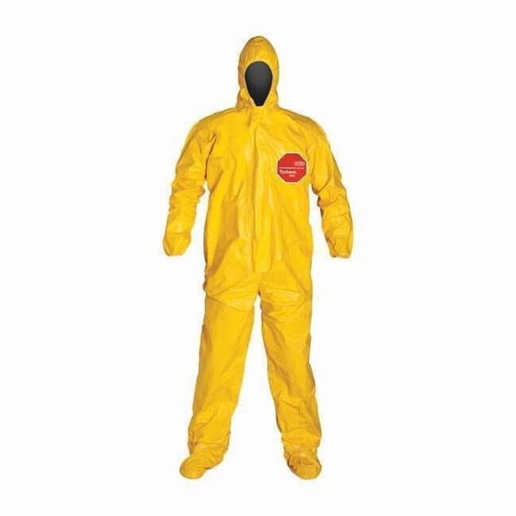 Hooded Coverall,Socks/Boot Flaps,4XL,PK4 QC122TYL4X000400