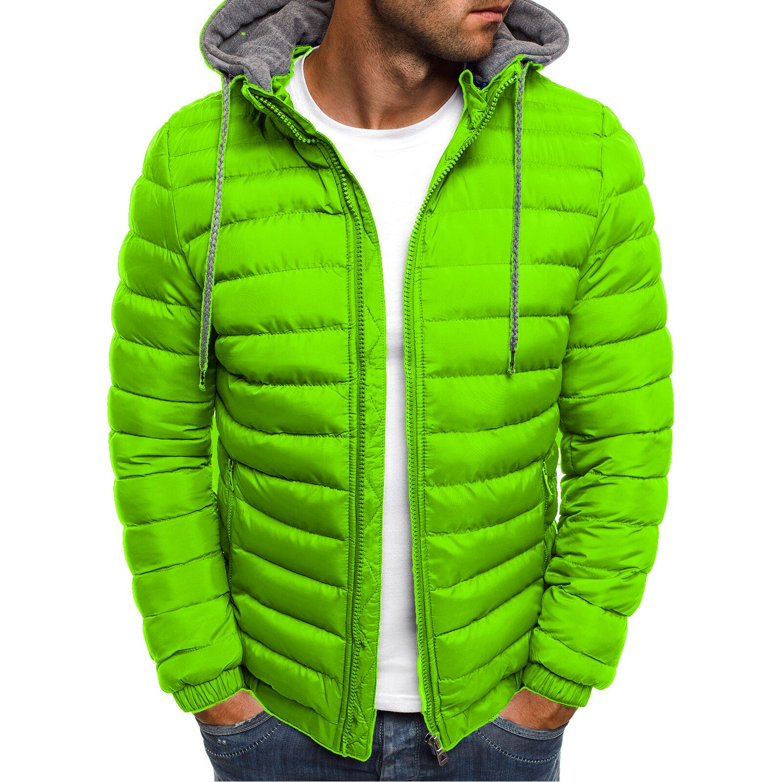 Hooded Down Jacket Winter Warm Hoodie Outwear Light Quality Packable Zipper Top Coat with Detachable Hat - image 1 of 6