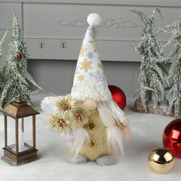 Hooded Faceless Bullion Doll, Standing Gnome Santa Claus Doll, Desktop Decoration for Home and Party, Multicolor Cotton Figurine with Unique Shape