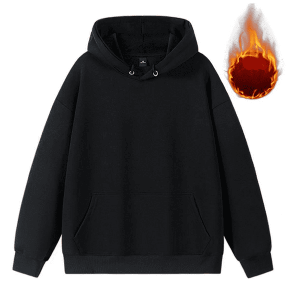 Hooded Fleece Pullover Soft Drawstring Sweatshirt for Men, Winter Warm Loungewear with Pockets