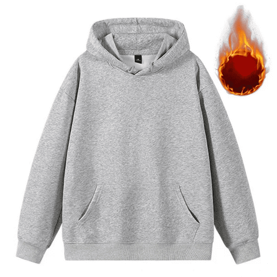 Hooded Fleece Pullover Soft Drawstring Sweatshirt for Men, Winter Warm Loungewear with Pockets