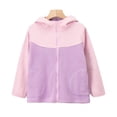 thumbnail image 1 of Hooded Fleece Warm Thicken Jacket Winter Clothe Splice Color For Adults Man Woman &Kids Boys Girls, 1 of 7