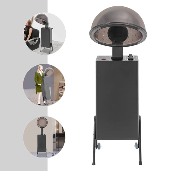 Hooded Hair Dryer Salon Stand Up  1200W Professional Hair Dryer with Wheels, Adjustable Height and 85 Tilt, 60 Minute Timer, 3 Heat Settings for Roller Sets Conditioning  For Home Salon