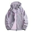 thumbnail image 1 of Hooded Jacket for Women Casual Women Jacket Tightened Cuffs Drawstring Zipper Stand-Up Collar Jacket Lightweight Breathable Waterproof Sunscreen Outdoor Jacket Trendy, 1 of 6
