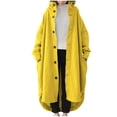 thumbnail image 1 of Hooded Jacket Women Solid Color Button Long Sleeve Hooded Loose Long Sweatshirt Jacket With Pockets For Casual Layered Warmth Jackets For Women, 1 of 5