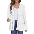 thumbnail image 1 of Hooded Jacket Women Solid Color Long Sleeve Hooded Zip Up Cardigan Casual Jacket For Everyday Cool Weather Wear Jackets For Women, 1 of 7