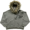 thumbnail image 1 of Hooded Jacket Y2k Goth Zip Up Hoodie Graphic Sweatshirt Emo Grunge Streetwear (Grey M), 1 of 5