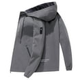 thumbnail image 1 of Hooded Jacket for Men Outdoor Zip Up Jacket Long Sleeve Coat Relaxed Fit Soft Jacket for Men GY2 M, 1 of 3