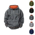 thumbnail image 1 of Hooded Jackets for Men 2025 Fall Winter Long Sleeve Fleece Lined Zip Up Hoodie with Pockets Outerwear Coat Sweatshirt, 1 of 8