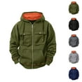 thumbnail image 1 of Hooded Jackets for Men 2025 Fall Winter Long Sleeve Fleece Lined Zip Up Hoodie with Pockets Outerwear Coat Sweatshirt, 1 of 8