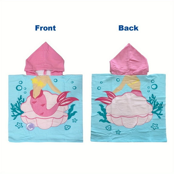 Hooded Kids Beach Towel,Toddler Swim Pool Bath Towel with Hood, Quick Dry Lightweight Soft Swim Cover-ups for Boys Girls,47 x 24 Inch