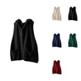 thumbnail image 1 of Hooded Knit Vest Sweater Women's Sleeveless Cardigan with Pockets, Loose Fit Open Front Casual Outerwear for Fall Winter, 1 of 4