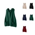 thumbnail image 1 of Hooded Knit Vest Sweater Women's Sleeveless Cardigan with Pockets, Loose Fit Open Front Casual Outerwear for Fall Winter, 1 of 5