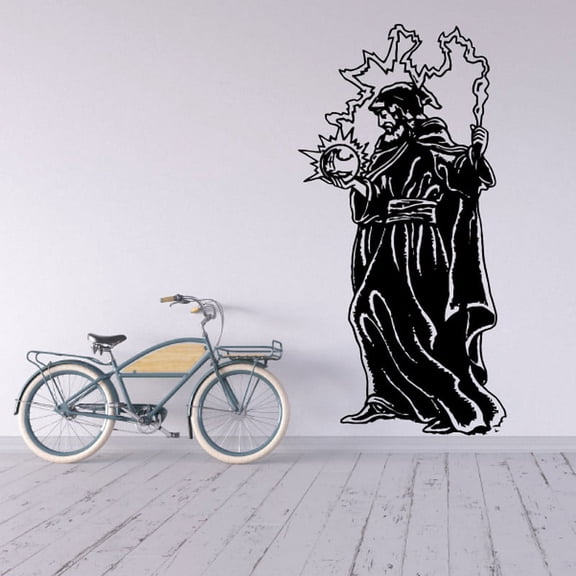 Hooded Lightning Wizard Decal - 36 Inches